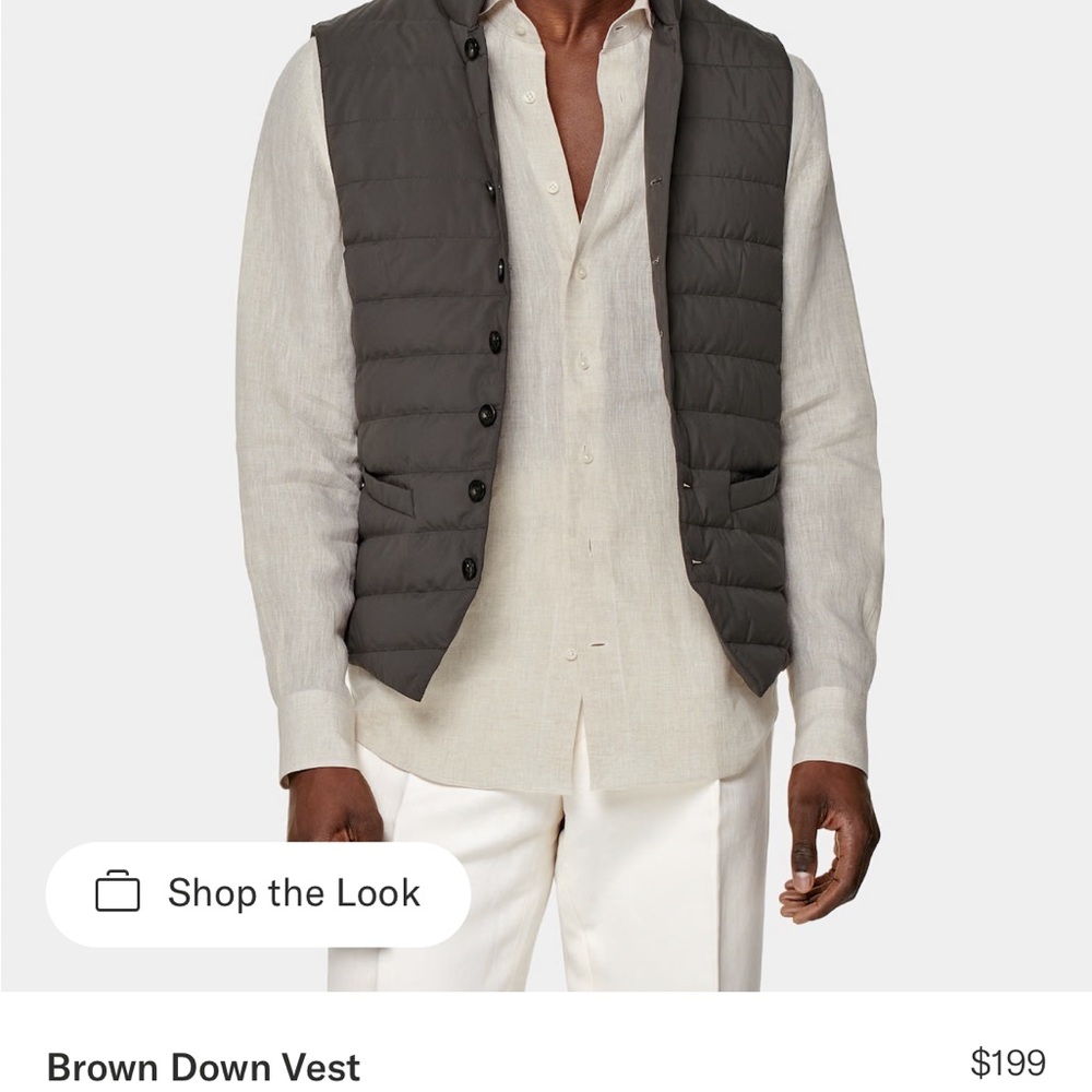 Brown down vest